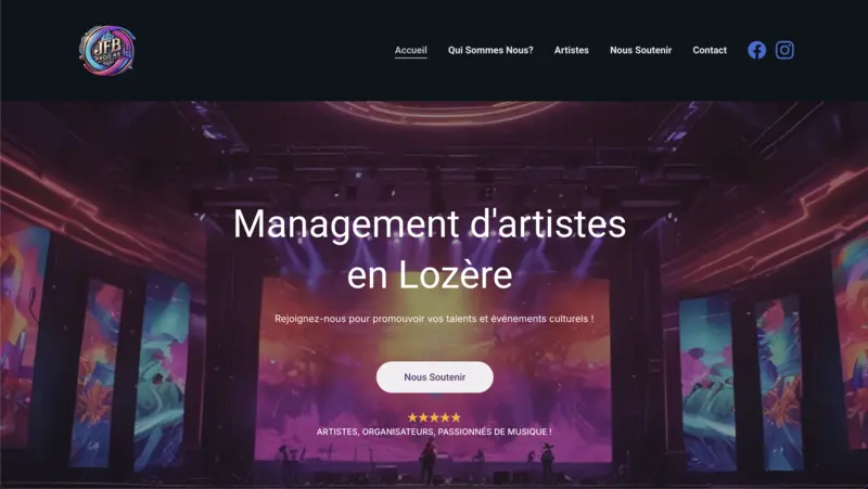 Capture du site JFB PROD 48, site professionnel local