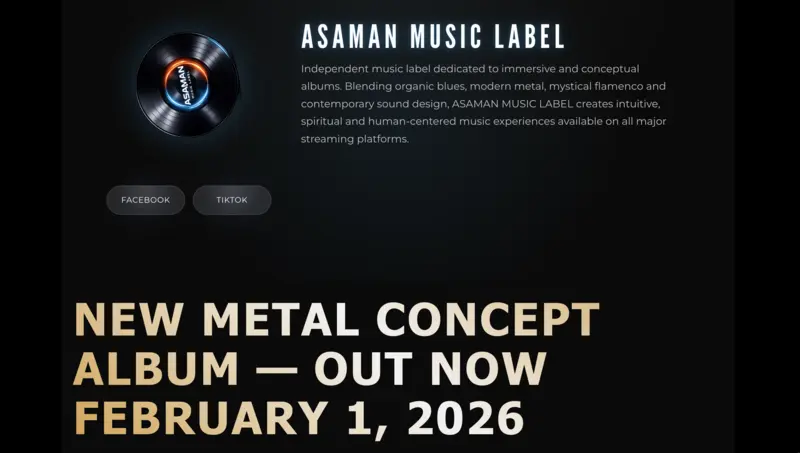Capture du site ASAMAN MUSIC, univers digital et artistique